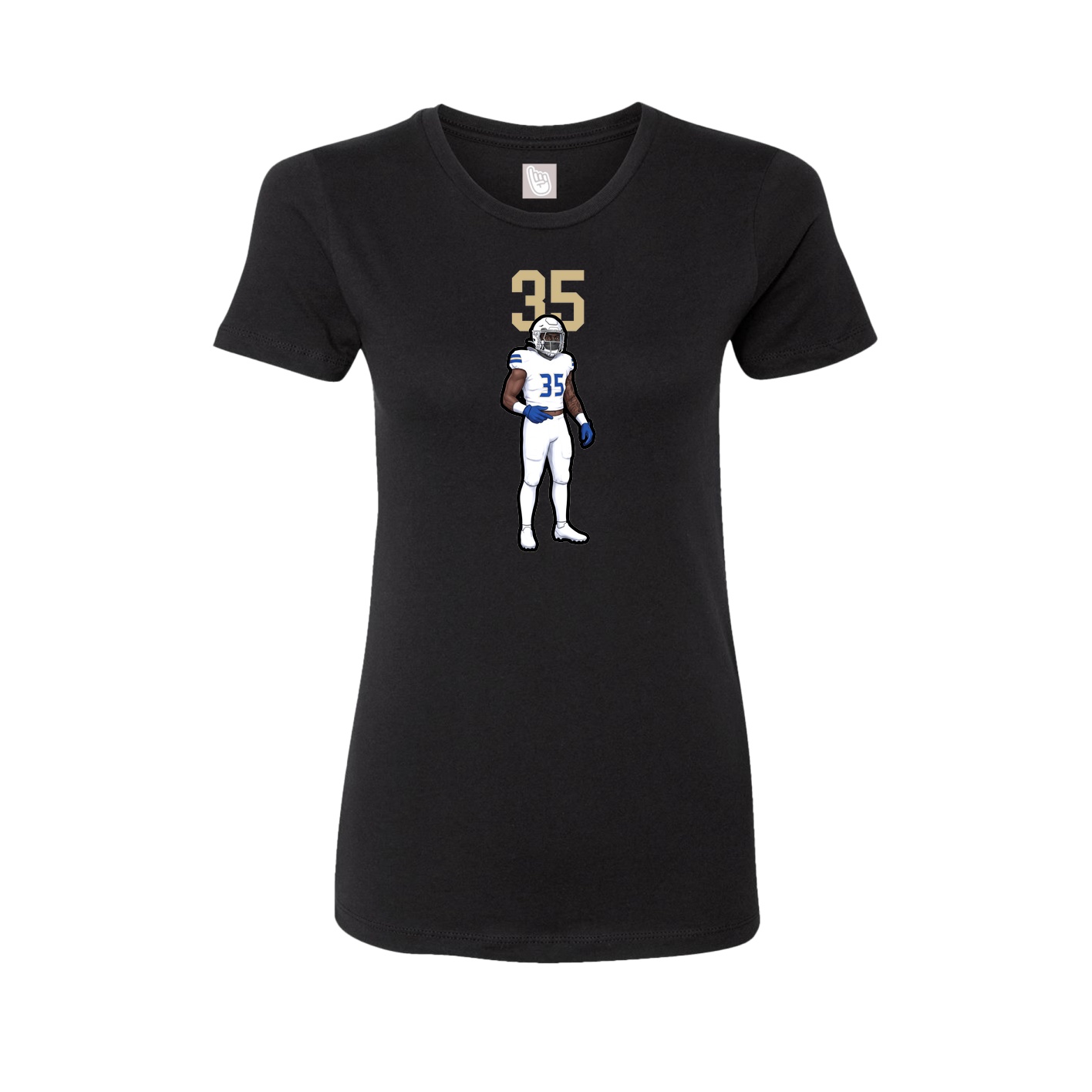 Fitted Women's Tee — Number Top in Black