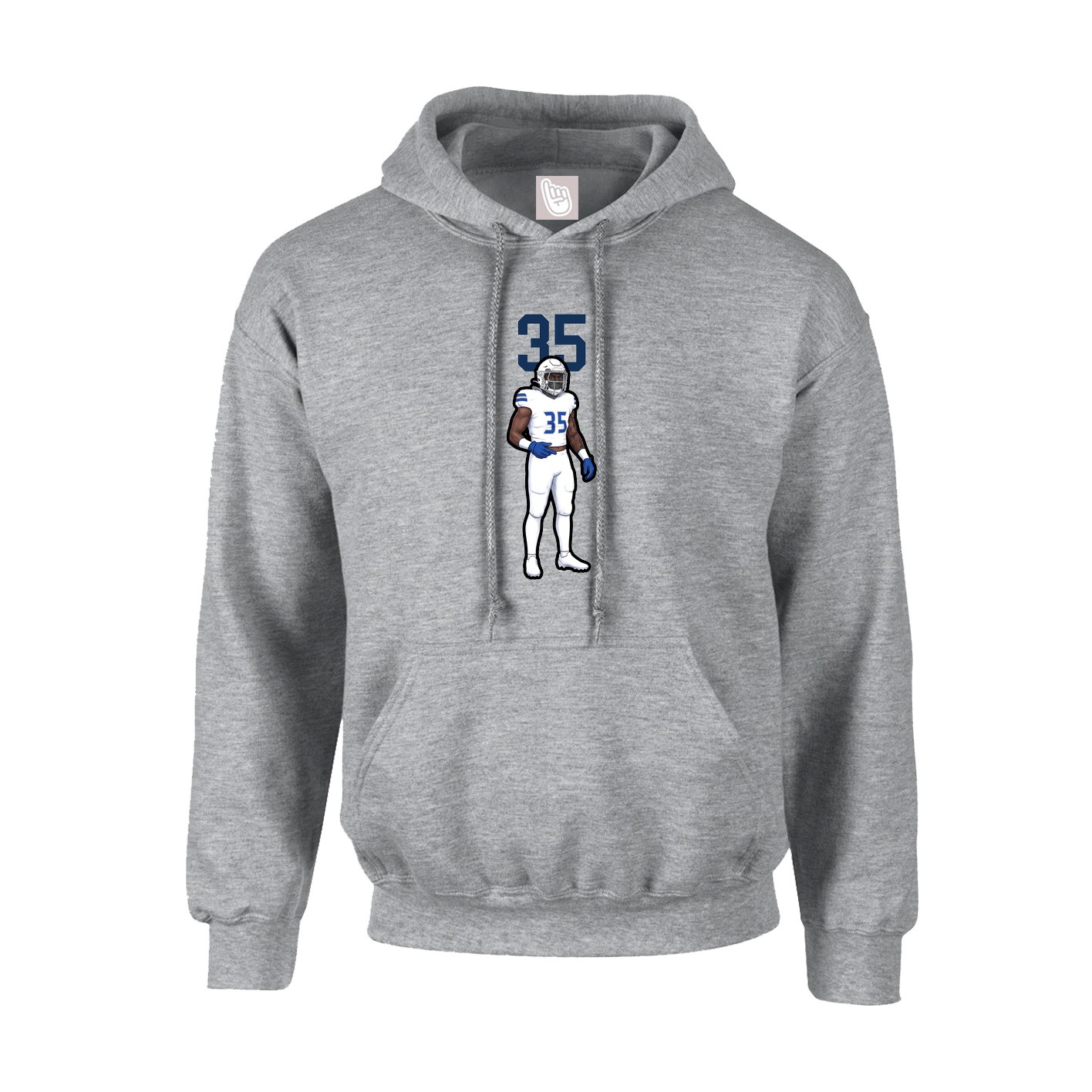 Youth Hoodie — Number Top in Grey