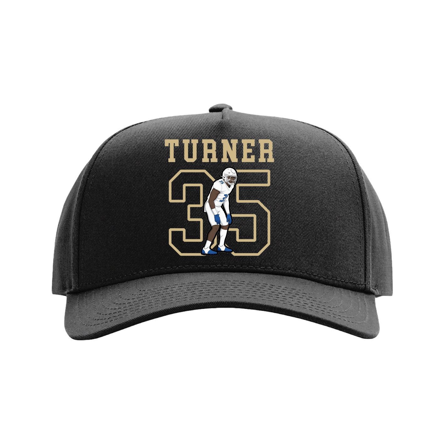 Full Fabric Five-Panel Champ Cap — Shirsey in Black