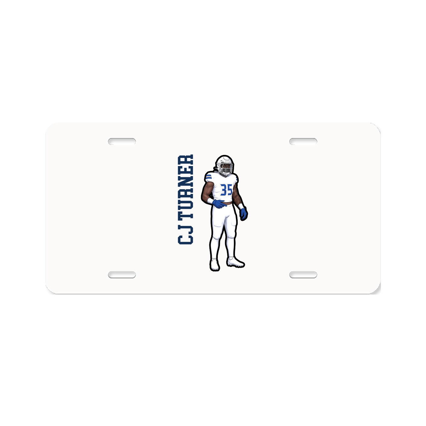 License Plate — Name Vertical in Classic