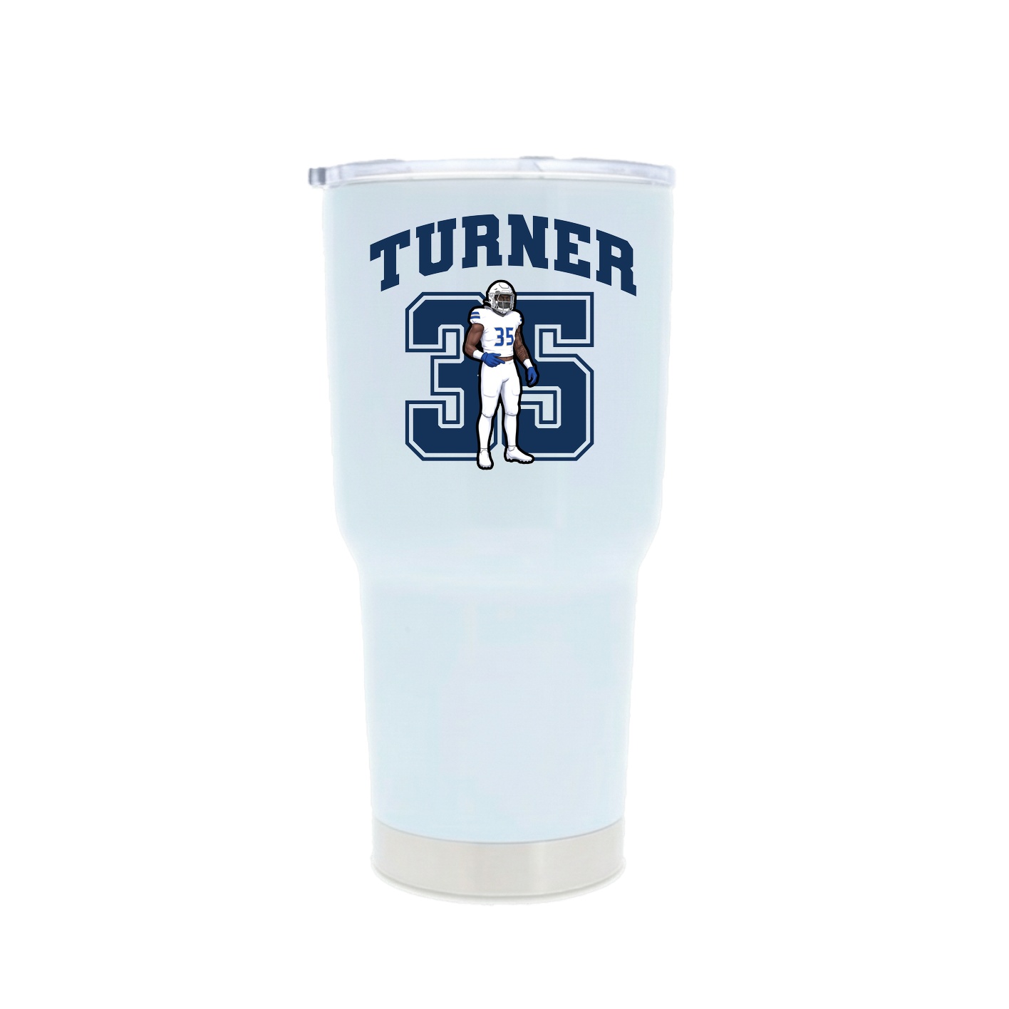 30oz Stainless Steel Tumbler — Number in White