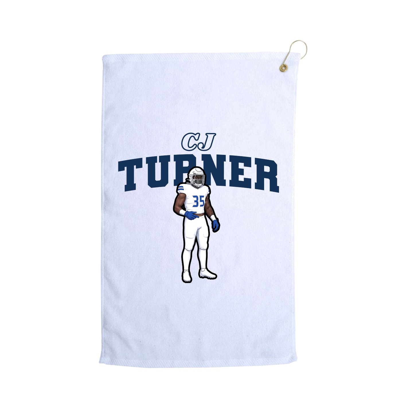 Golf Towel — Name Arch in White
