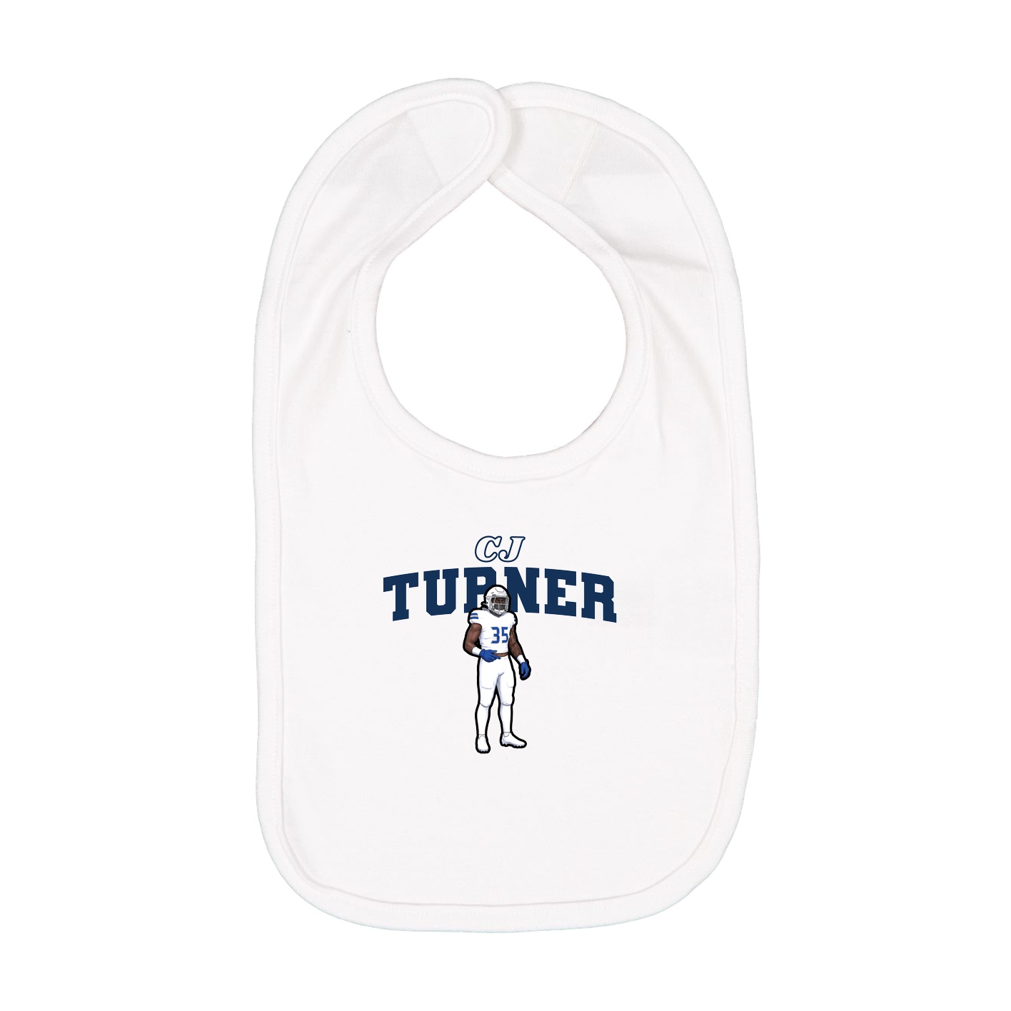 Infant Bib — Name Arch in White
