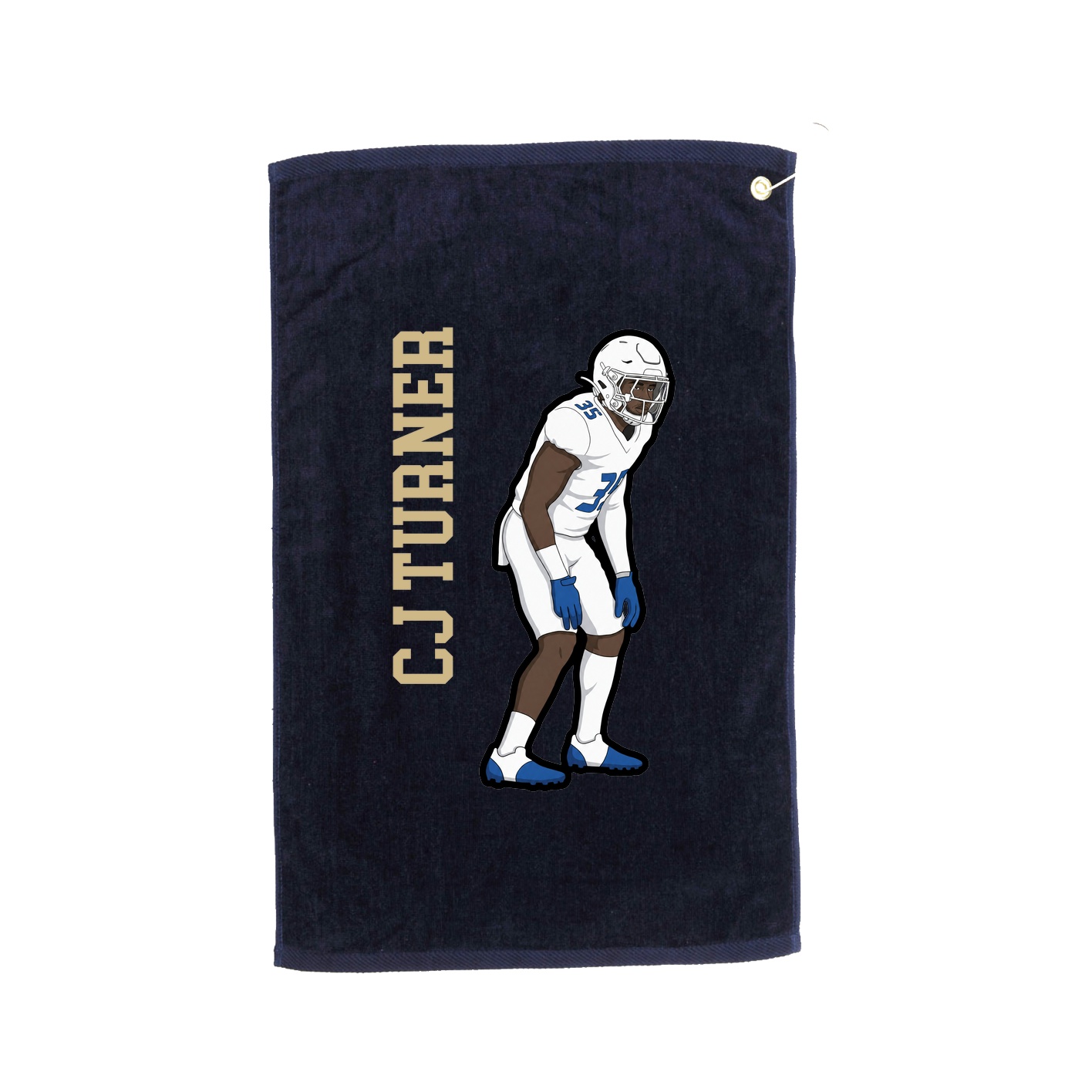 Golf Towel — Name Vertical in Navy