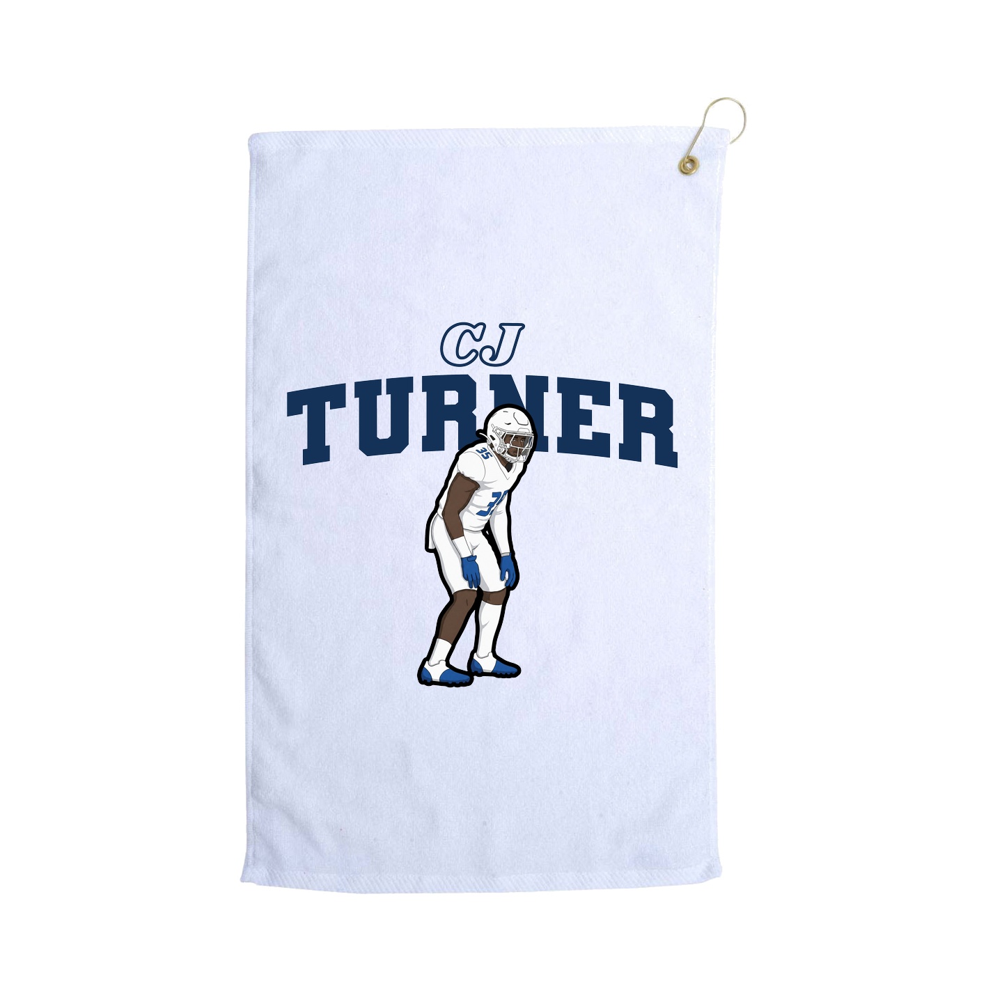 Golf Towel — Name Arch in White