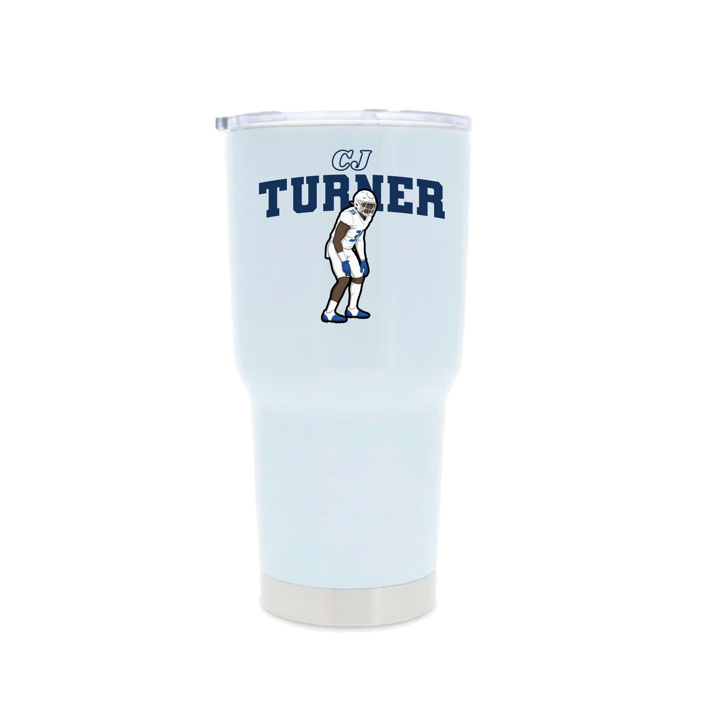 30oz Stainless Steel Tumbler — Name Arch in White