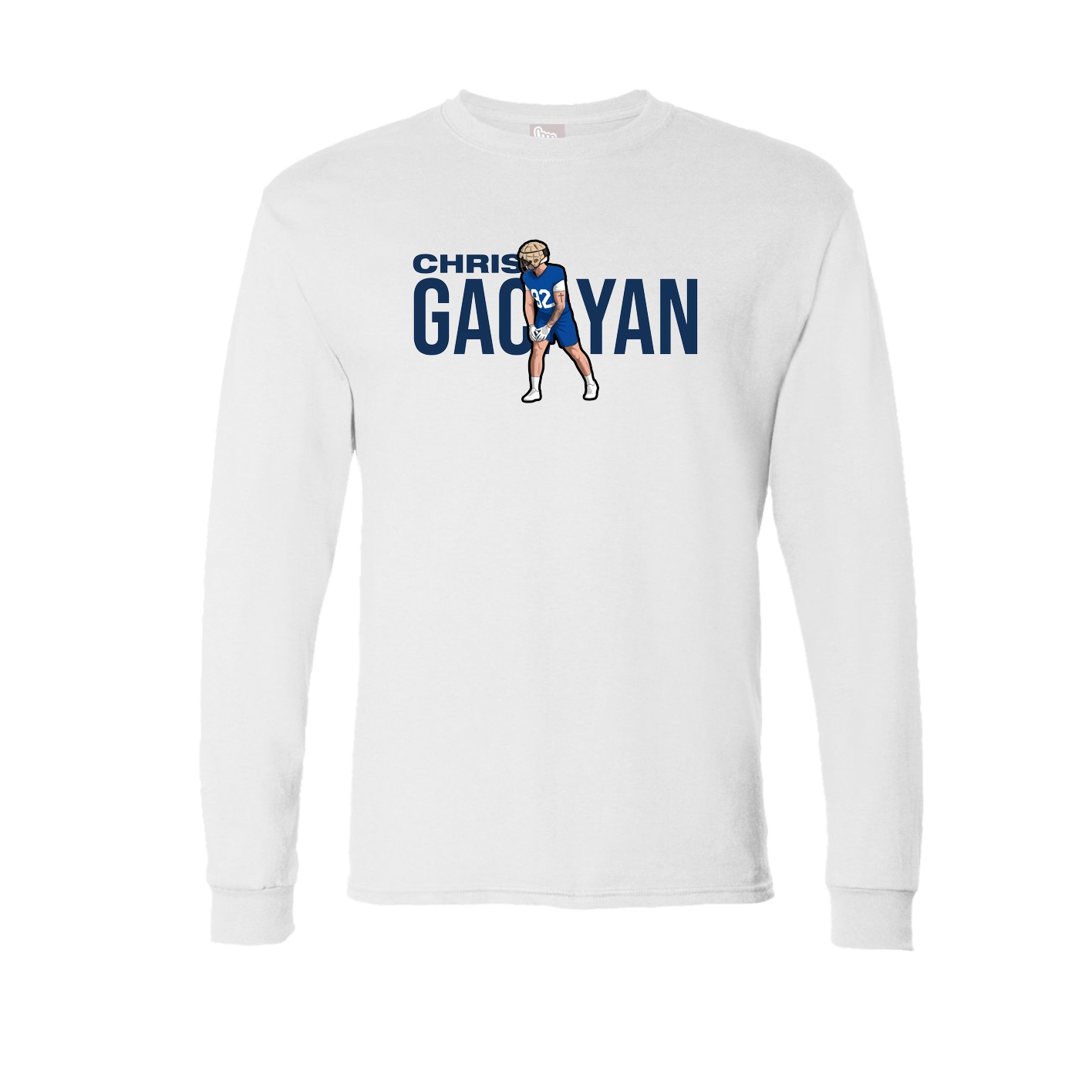 Long Sleeve Tee — Player Name in White