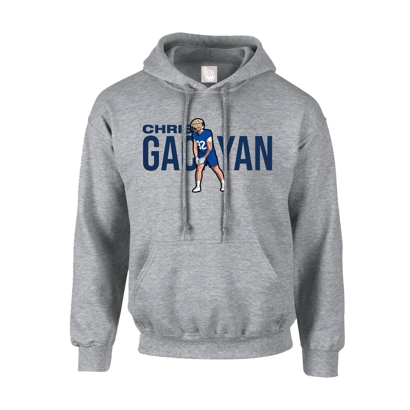 Youth Hoodie — Player Name in Grey