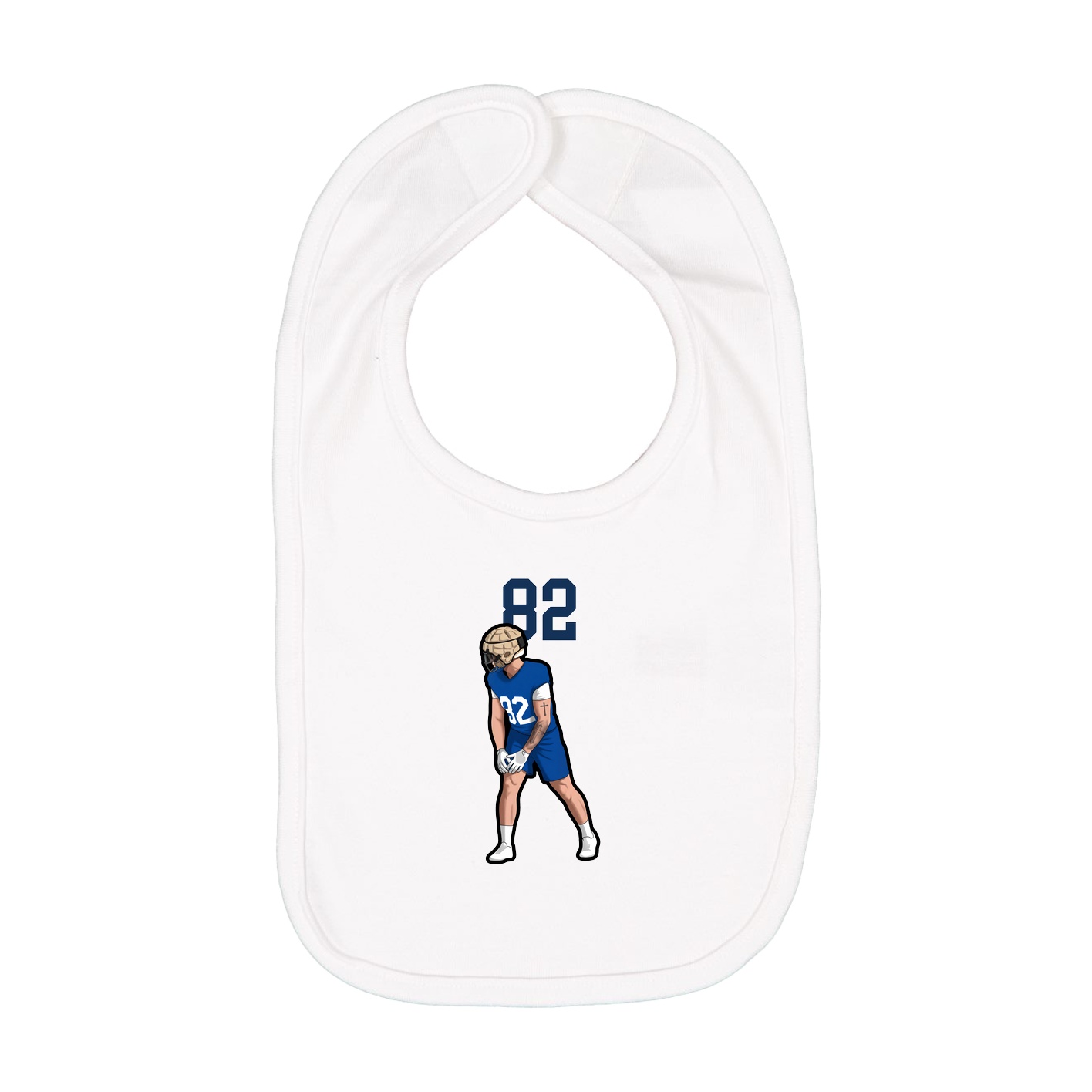 Infant Bib — Number Top in White