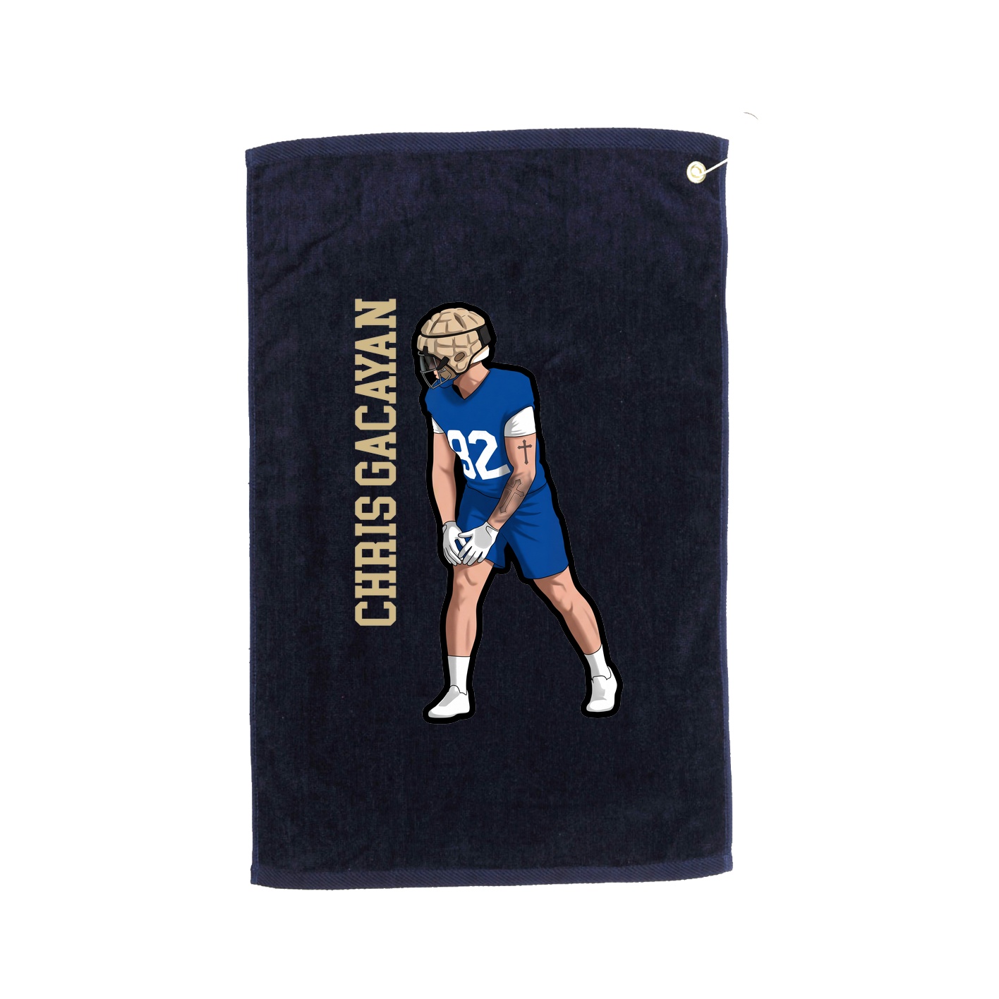 Golf Towel — Name Vertical in Navy