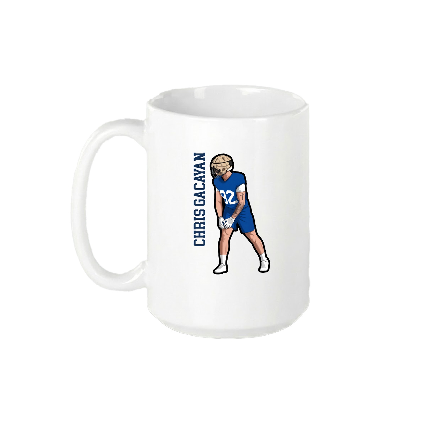 15oz Coffee Mug — Name Vertical in White