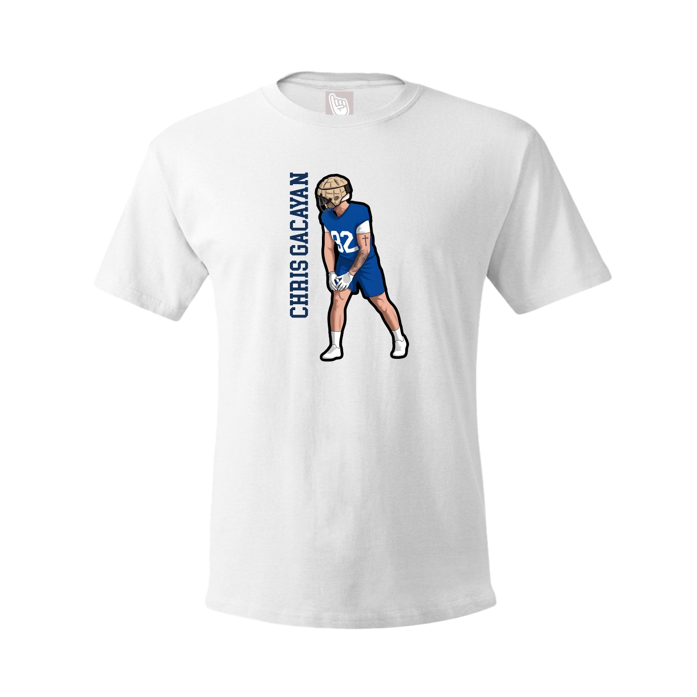 Tee — Name Vertical in White