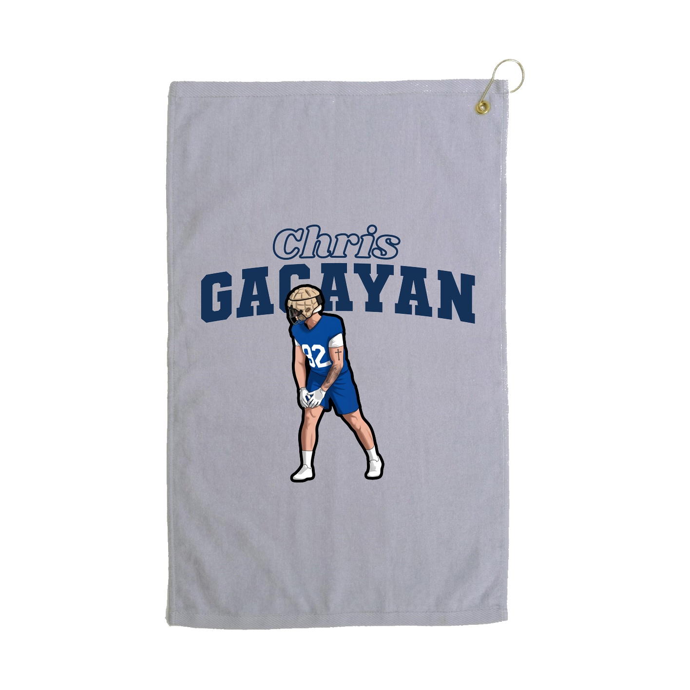 Golf Towel — Name Arch in Grey