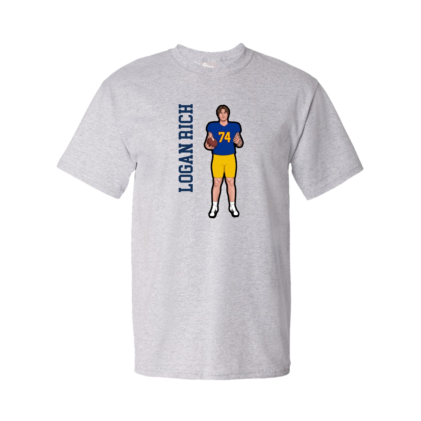 Tee — Name Vertical in Grey