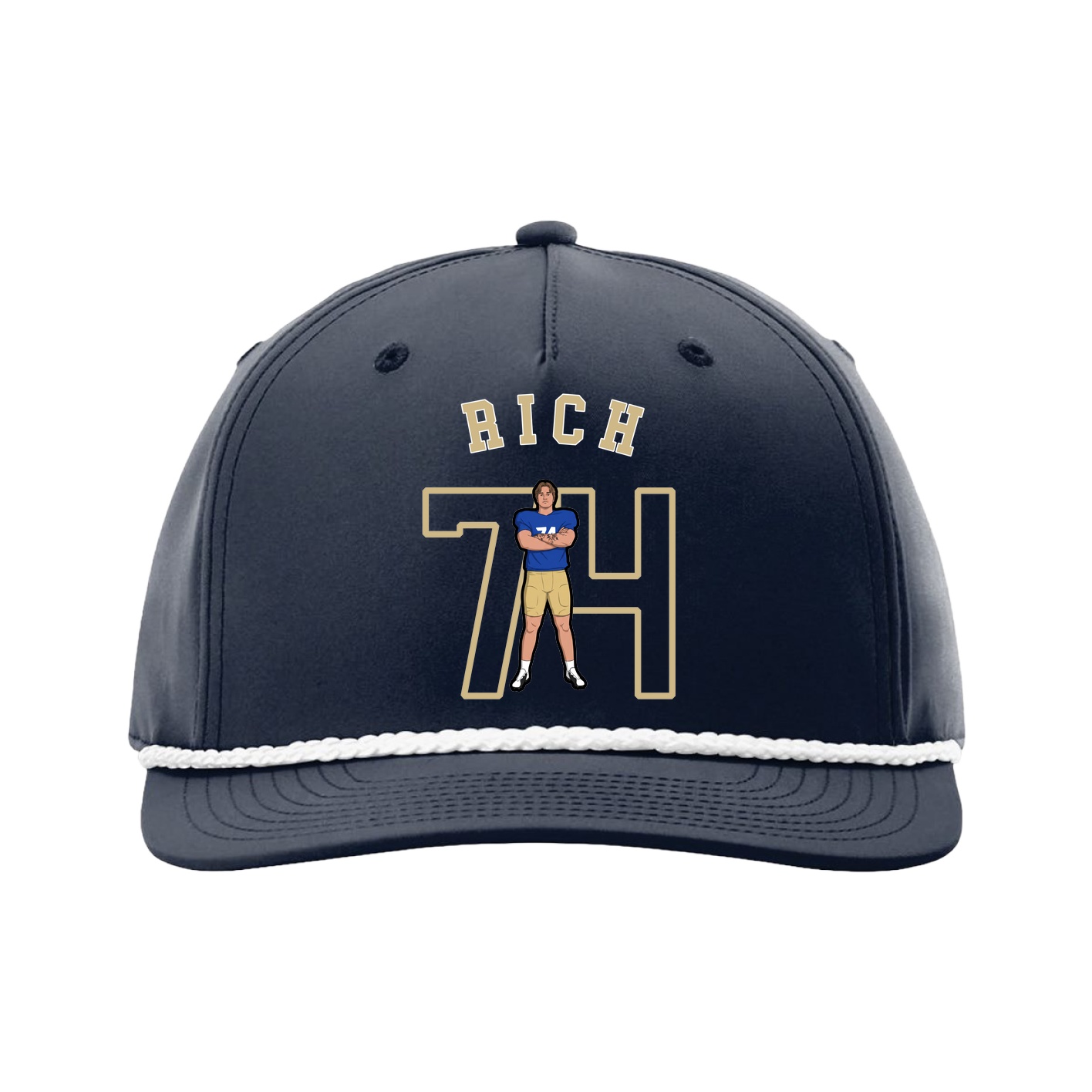 Five-Panel Classic Rope Cap — Shirsey Arch in Navy