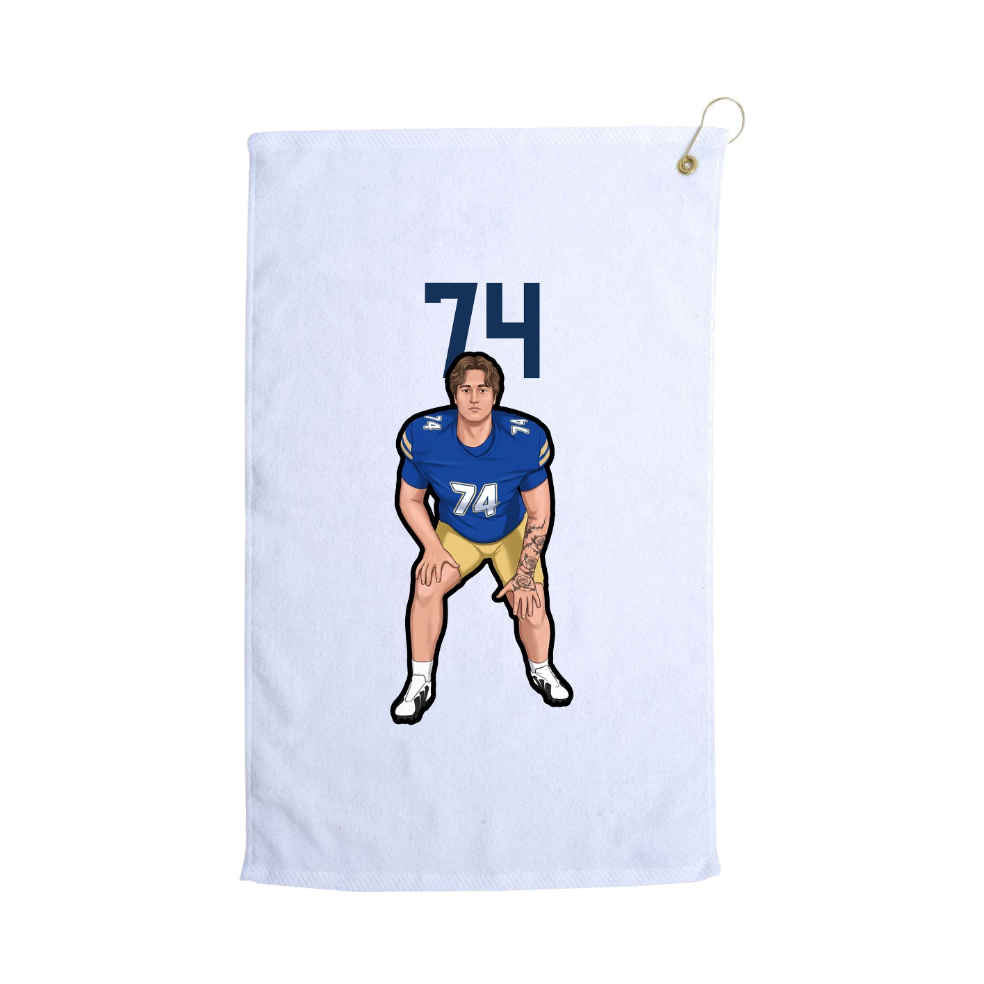Golf Towel — Number Top in White