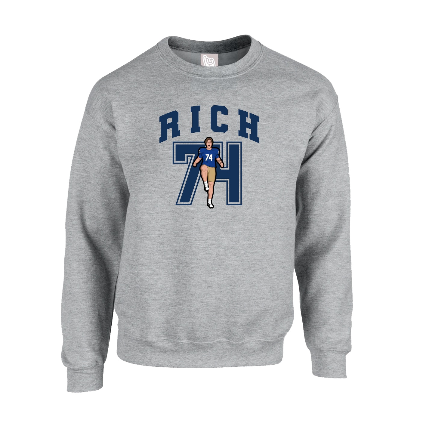 Fleece Crew — Number in Grey