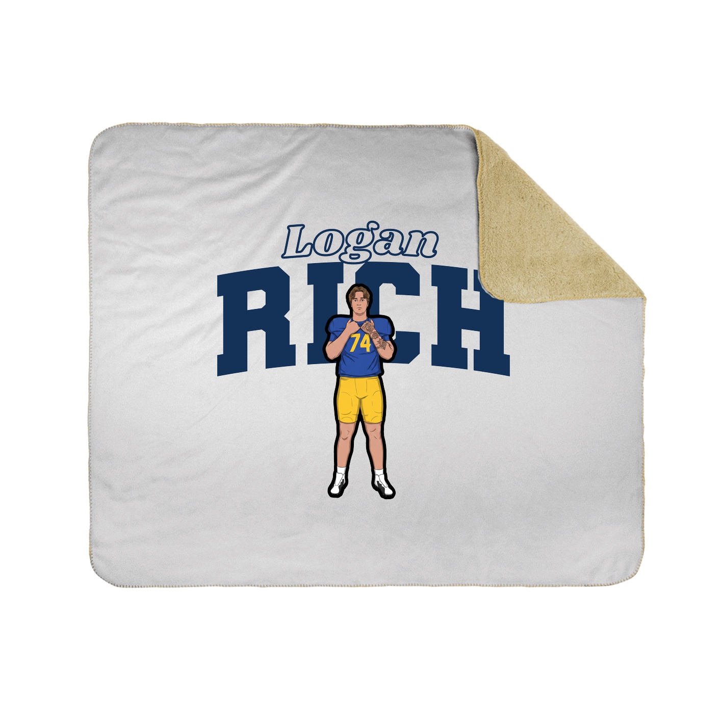 Throw Blanket — Name Arch in White