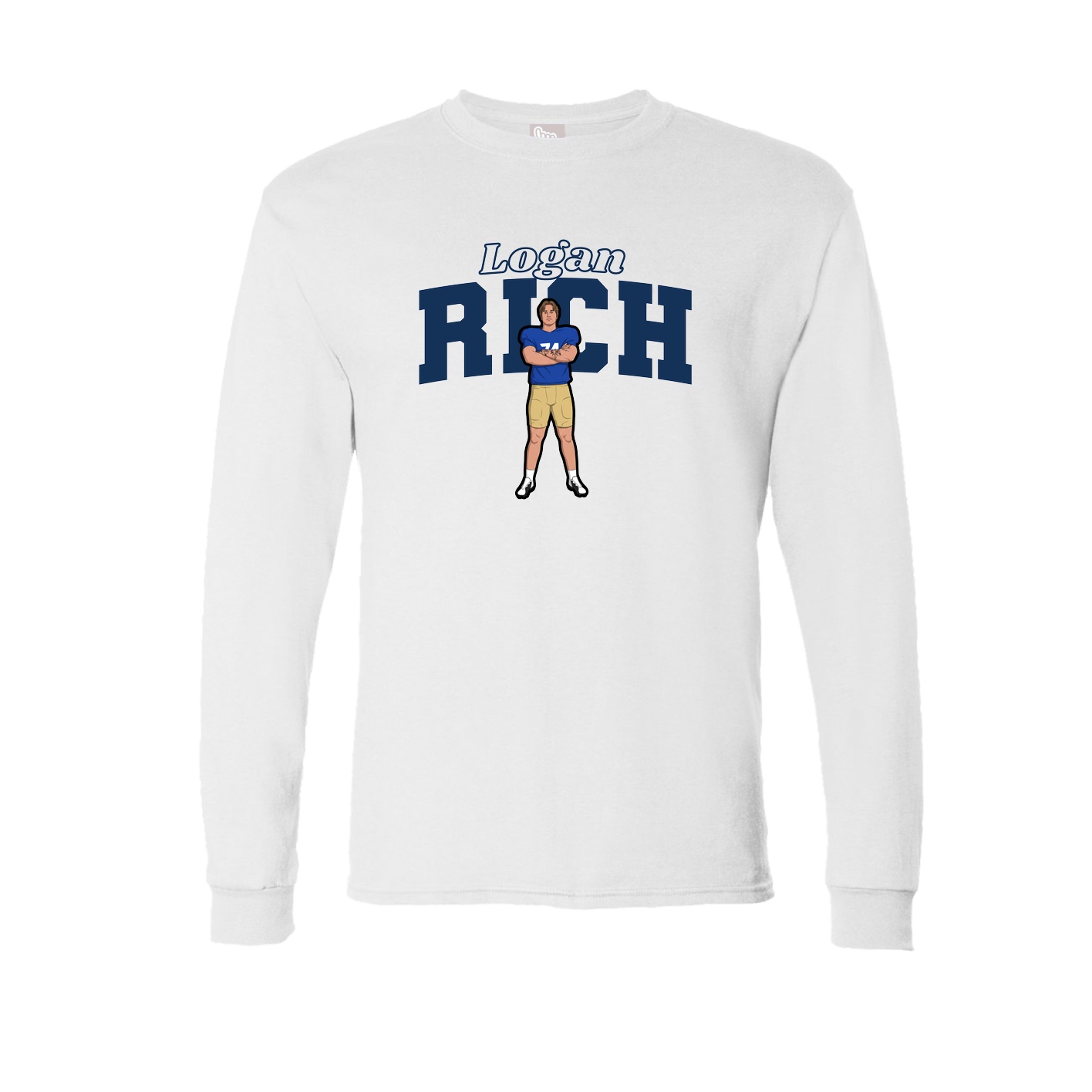 Long Sleeve Tee — Name Arch in White