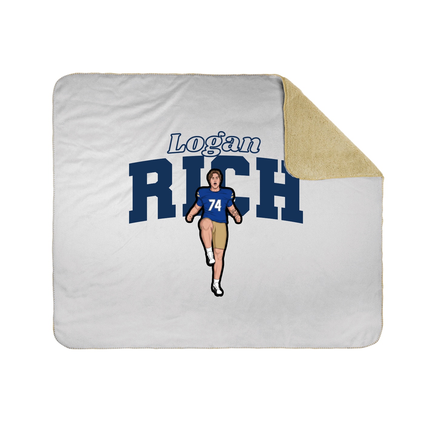 Throw Blanket — Name Arch in White