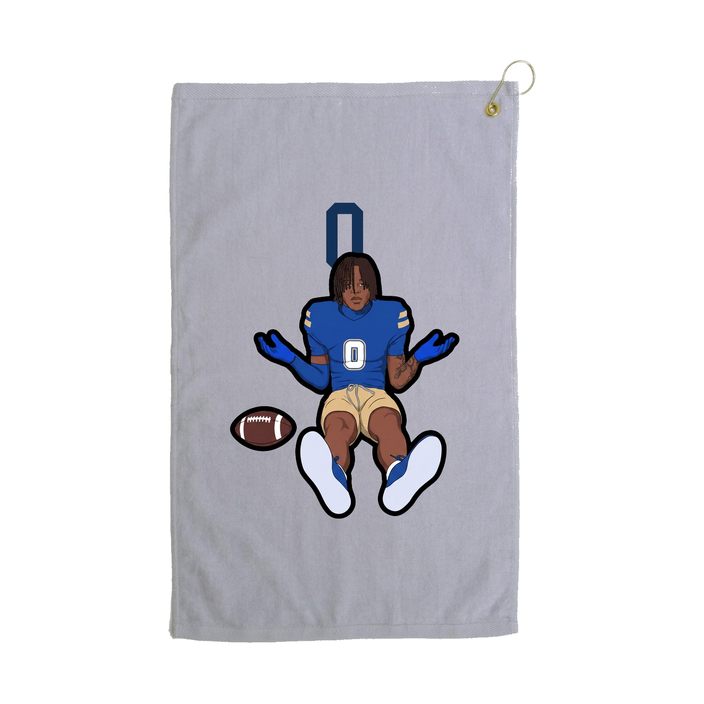 Golf Towel — Number Top in Grey