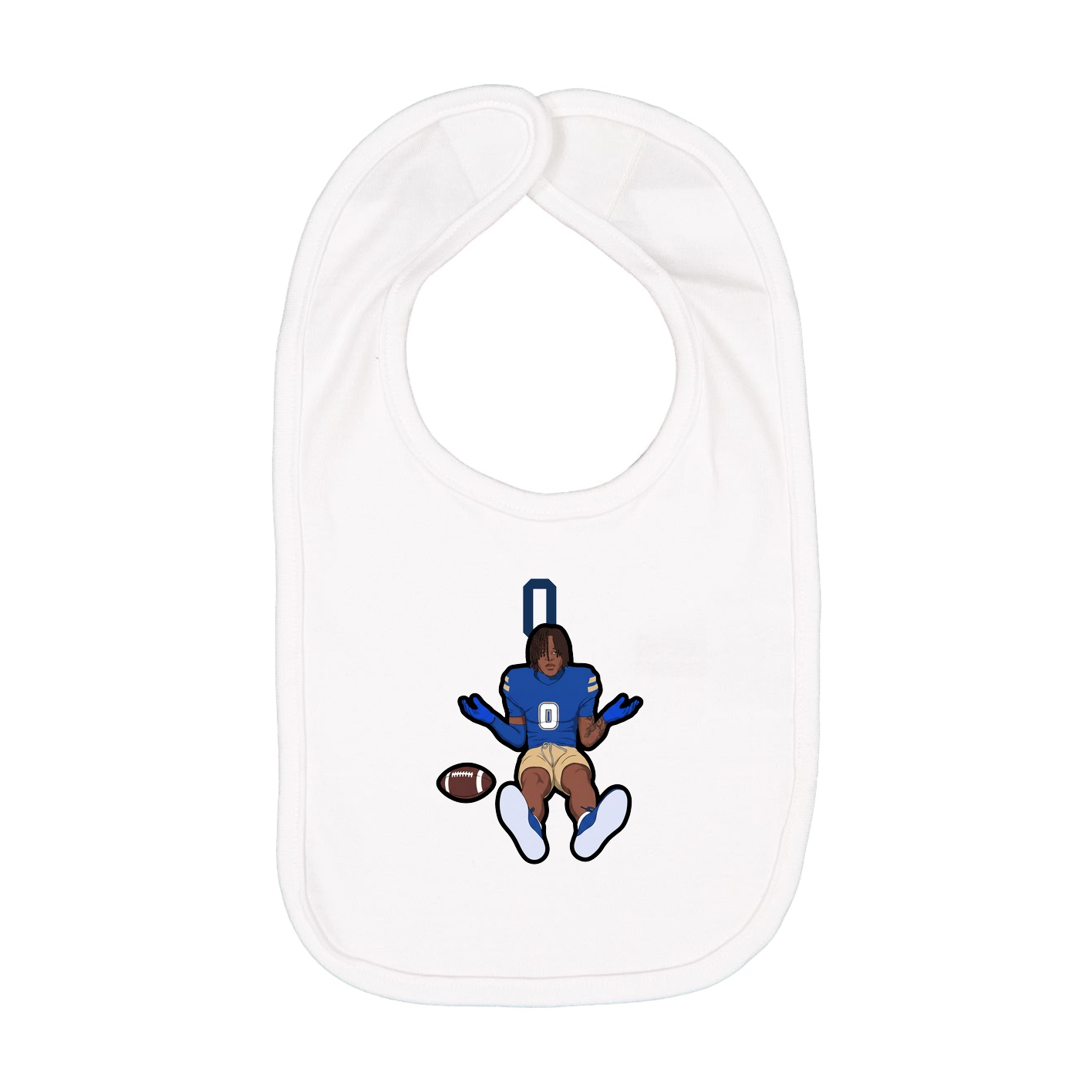 Infant Bib — Number Top in White