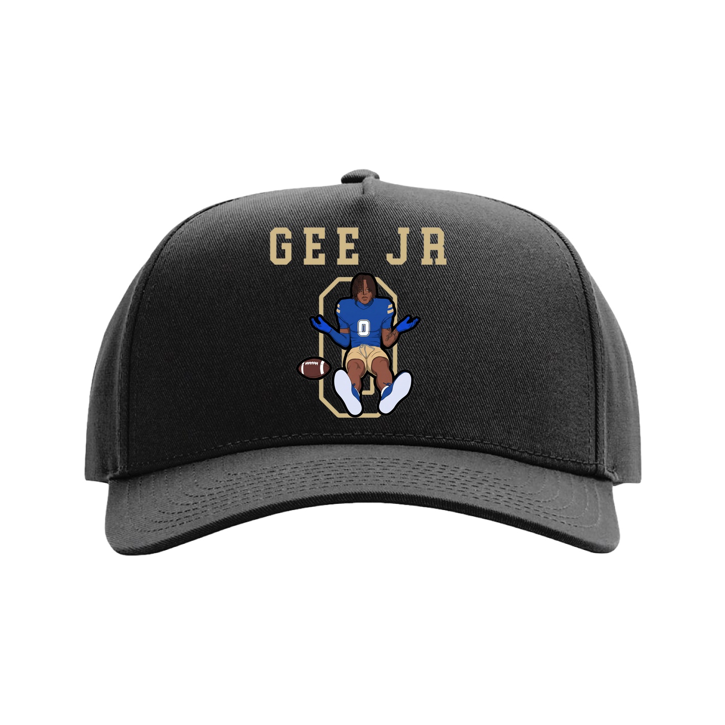 Full Fabric Five-Panel Champ Cap — Shirsey in Black