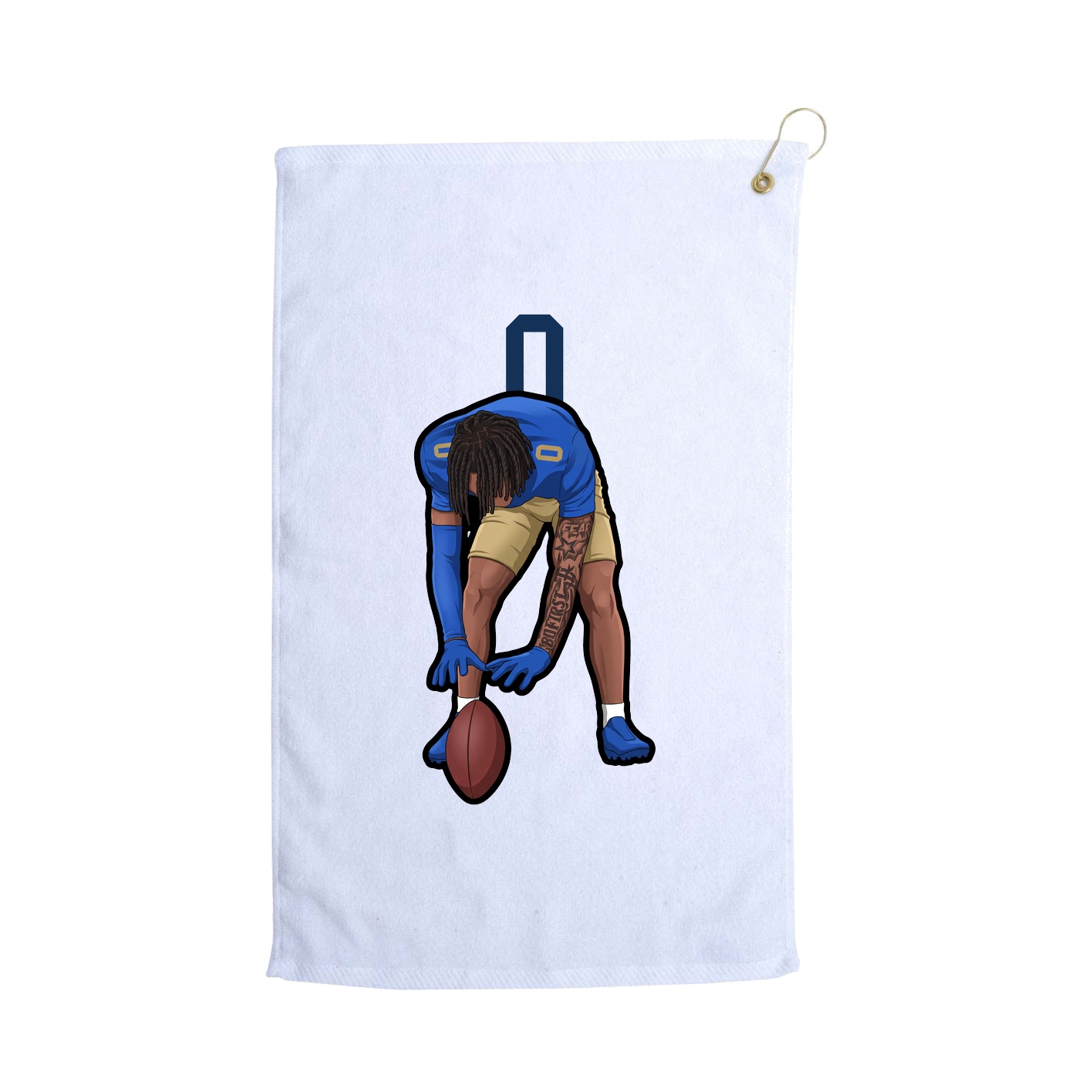 Golf Towel — Number Top in White