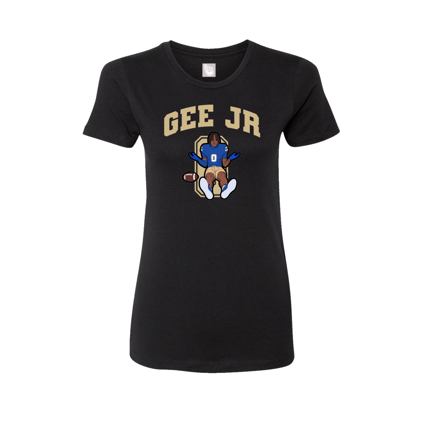 Fitted Women's Tee — Number in Black