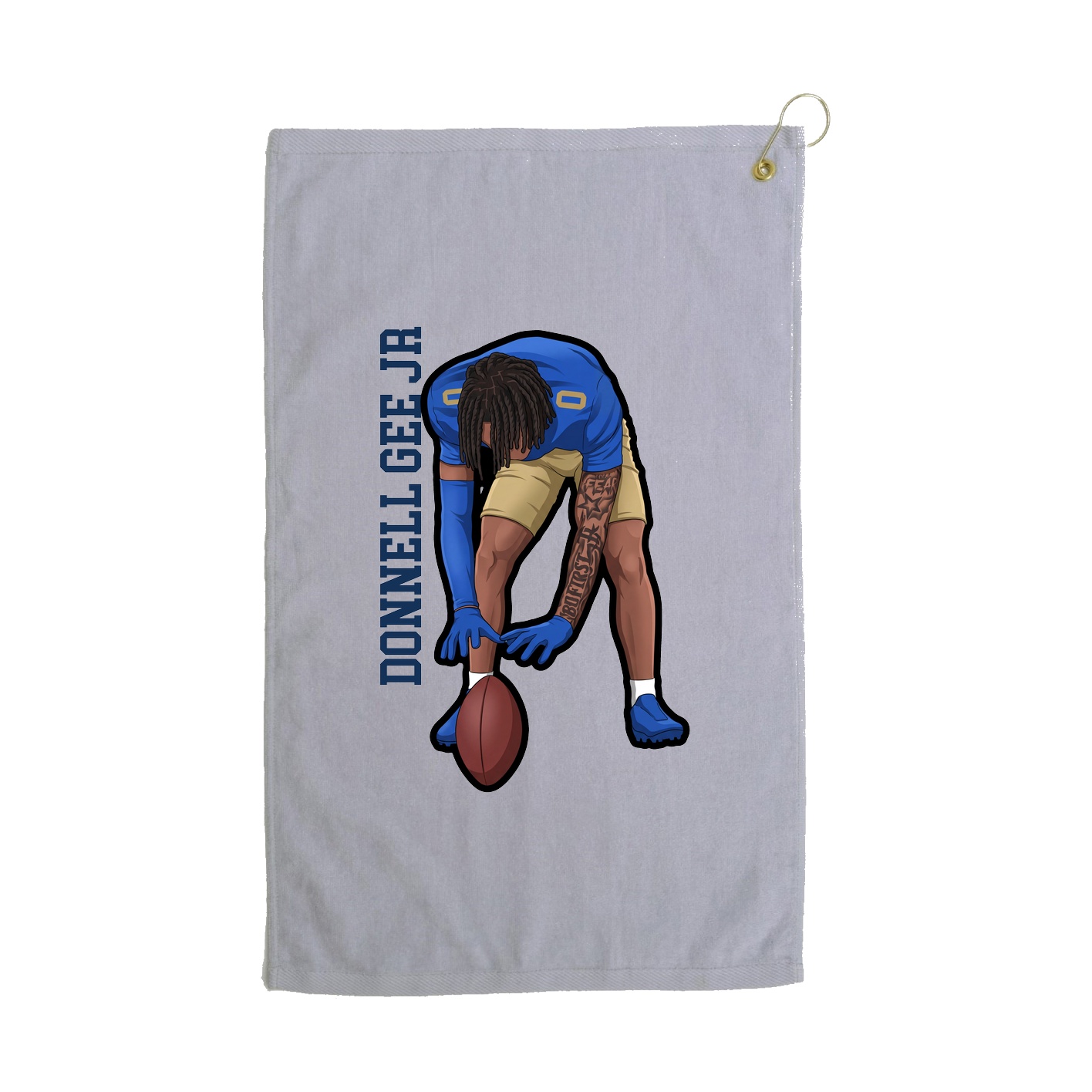 Golf Towel — Name Vertical in Grey