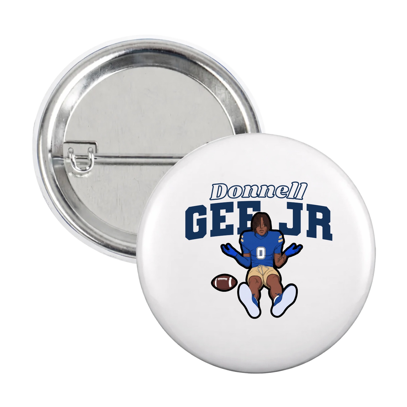 Game Day Button — Name Arch in White