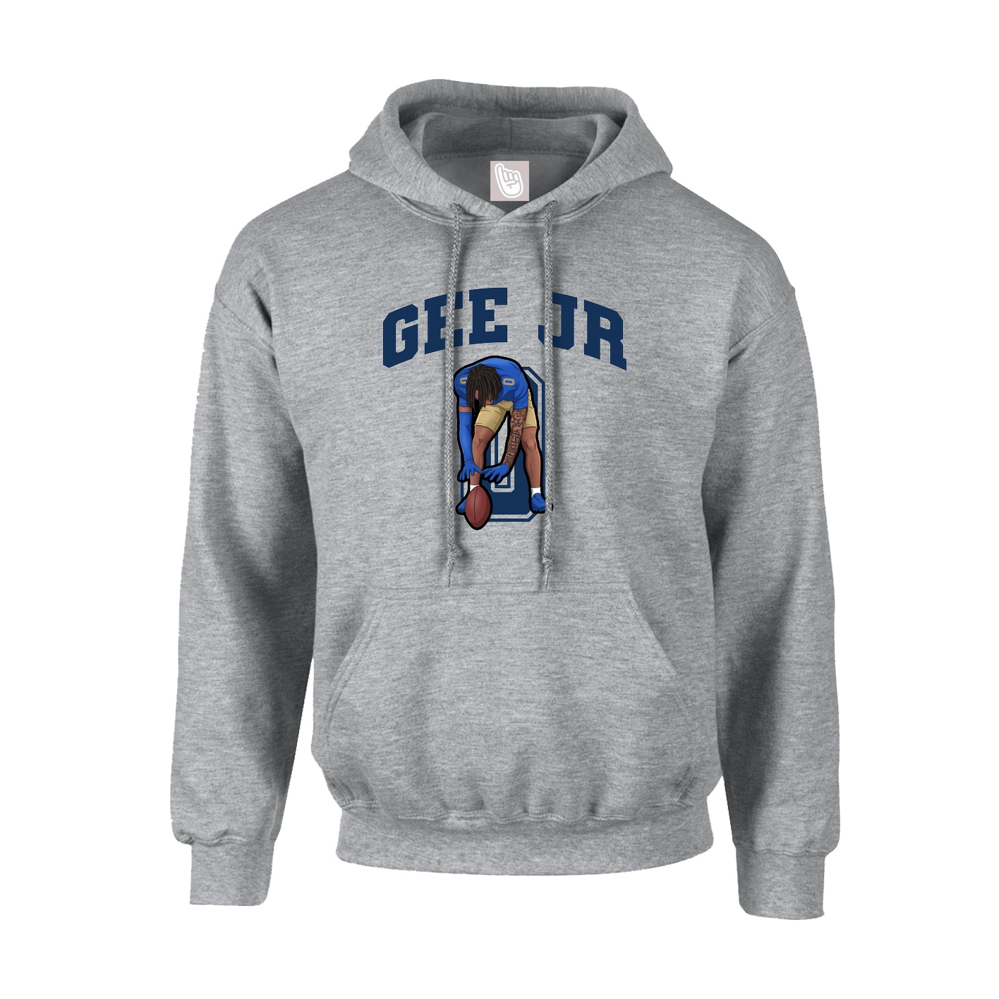 Youth Hoodie — Number in Grey