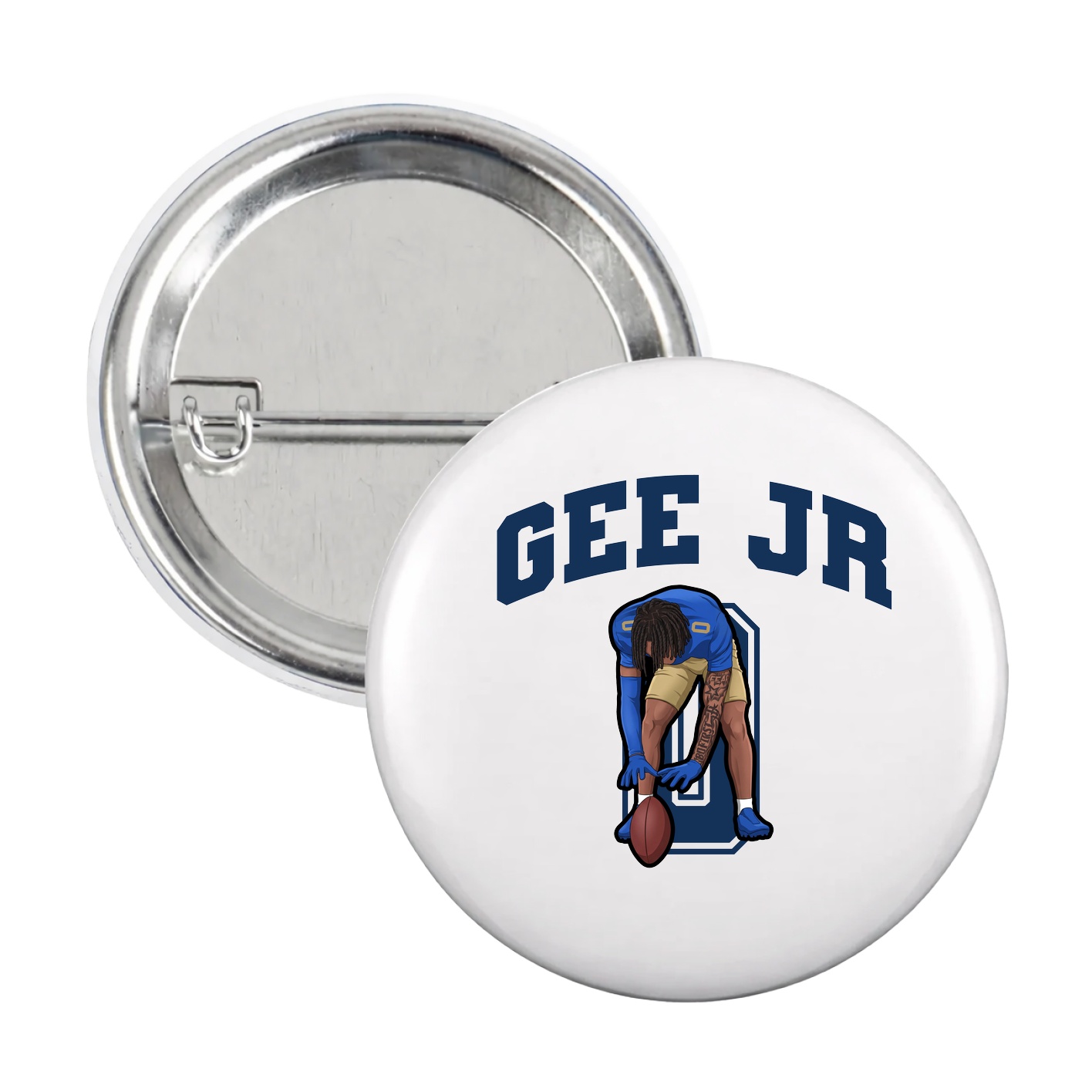 Game Day Button — Number in White