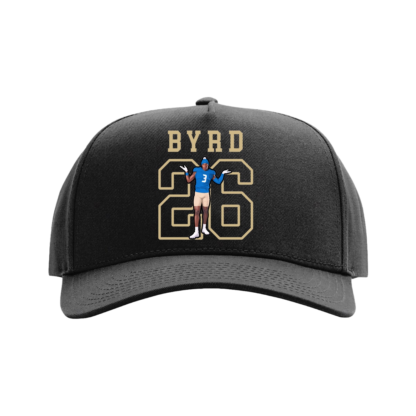 Full Fabric Five-Panel Champ Cap — Shirsey in Black
