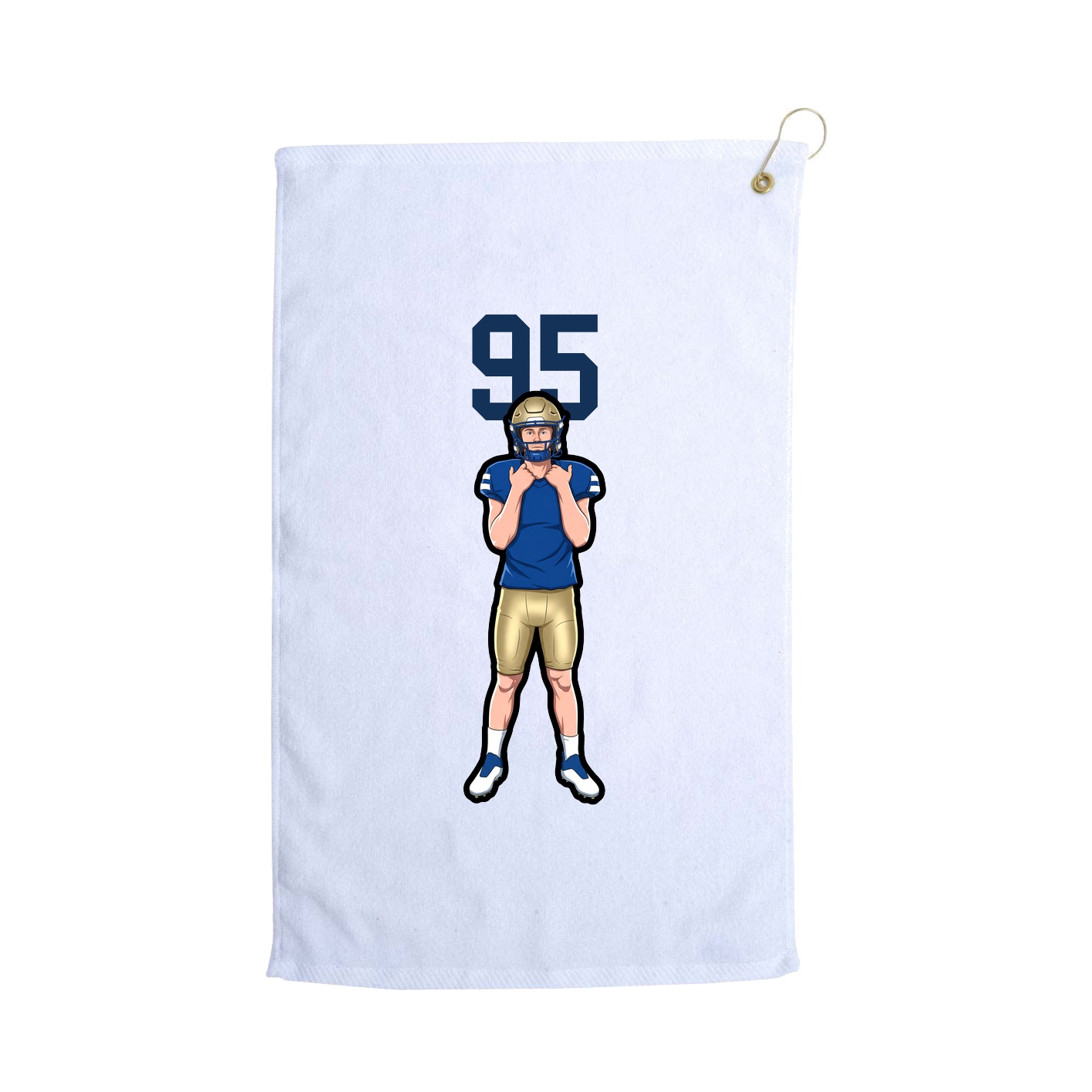 Golf Towel — Number Top in White