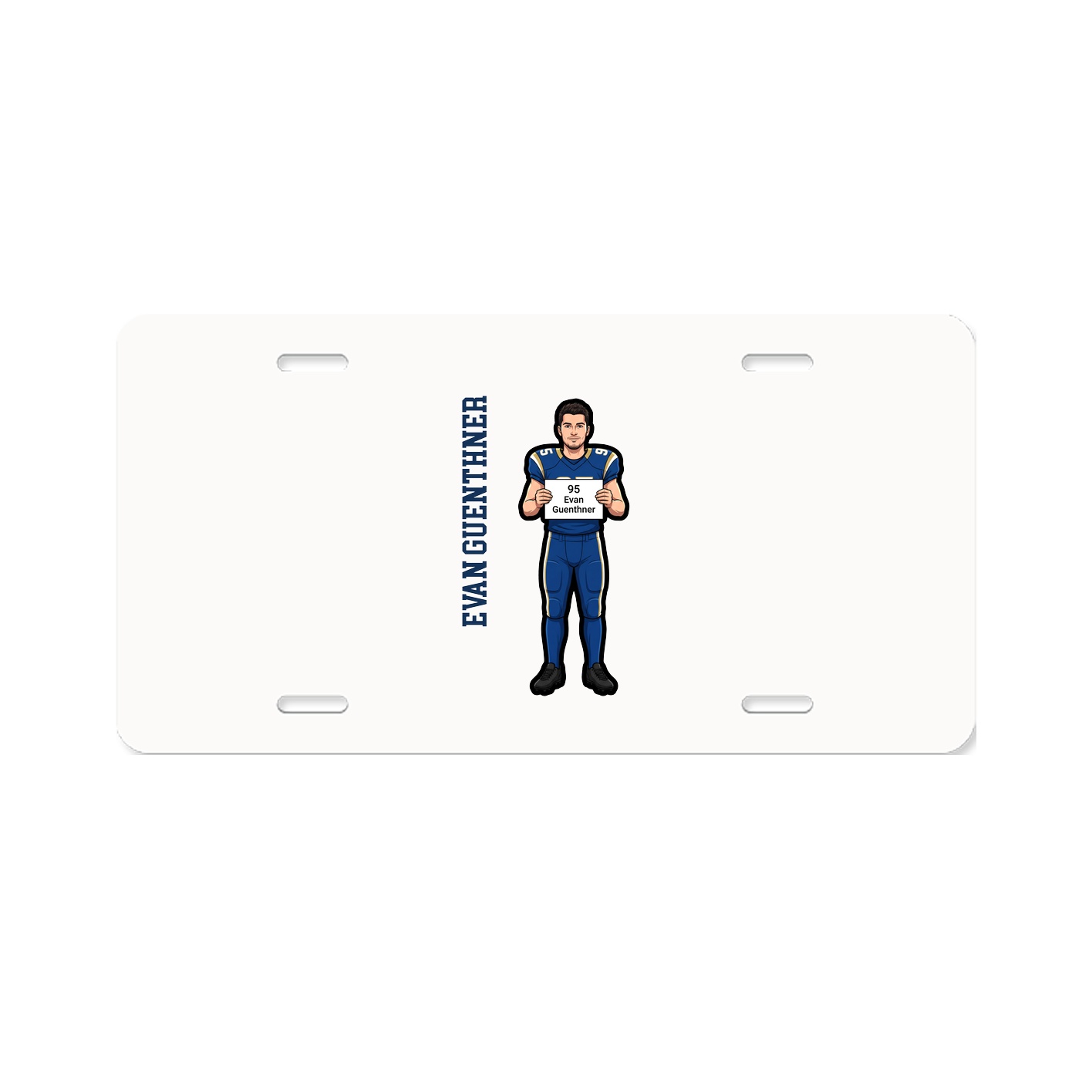 License Plate — Name Vertical in Classic