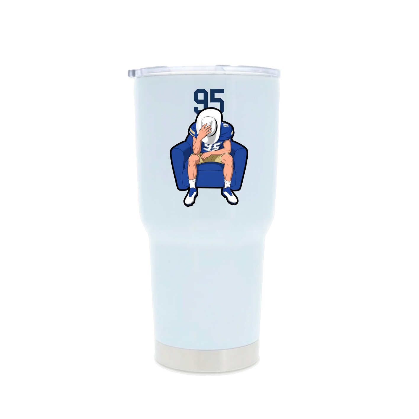 30oz Stainless Steel Tumbler — Number Top in White