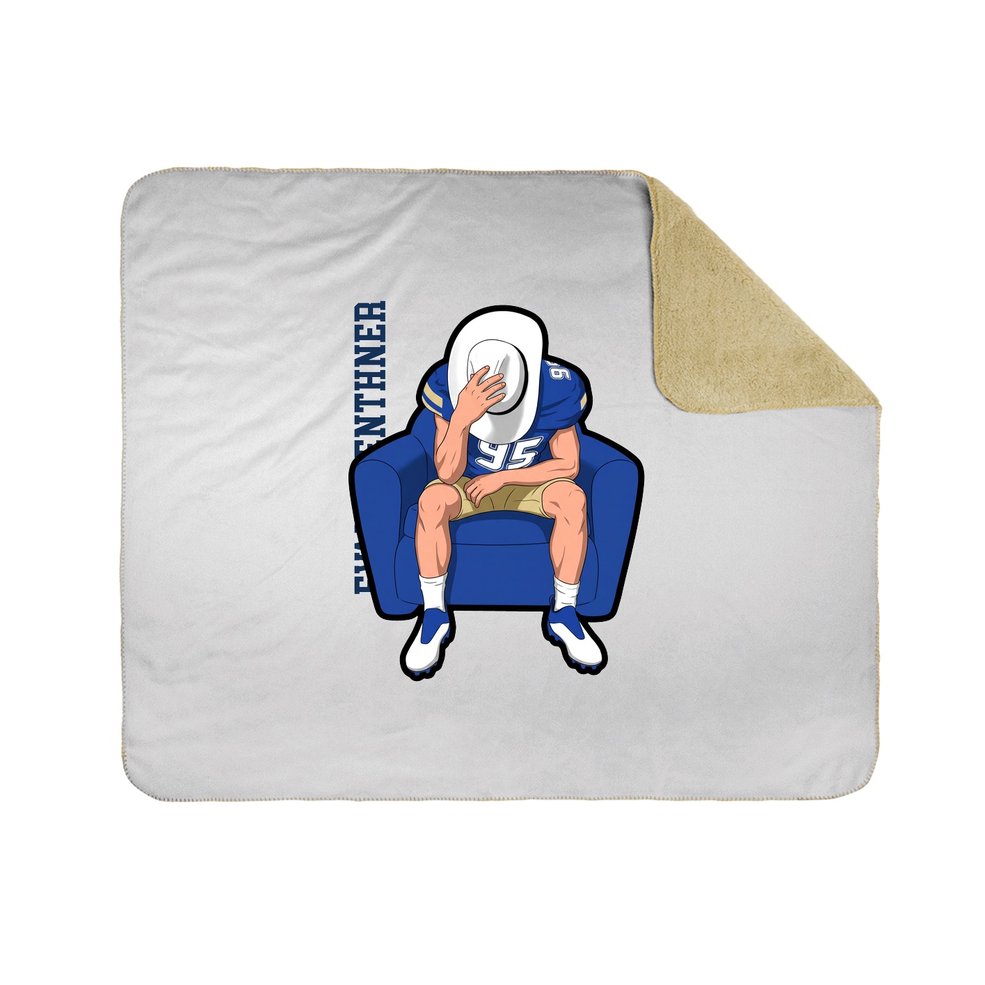Throw Blanket — Name Vertical in White