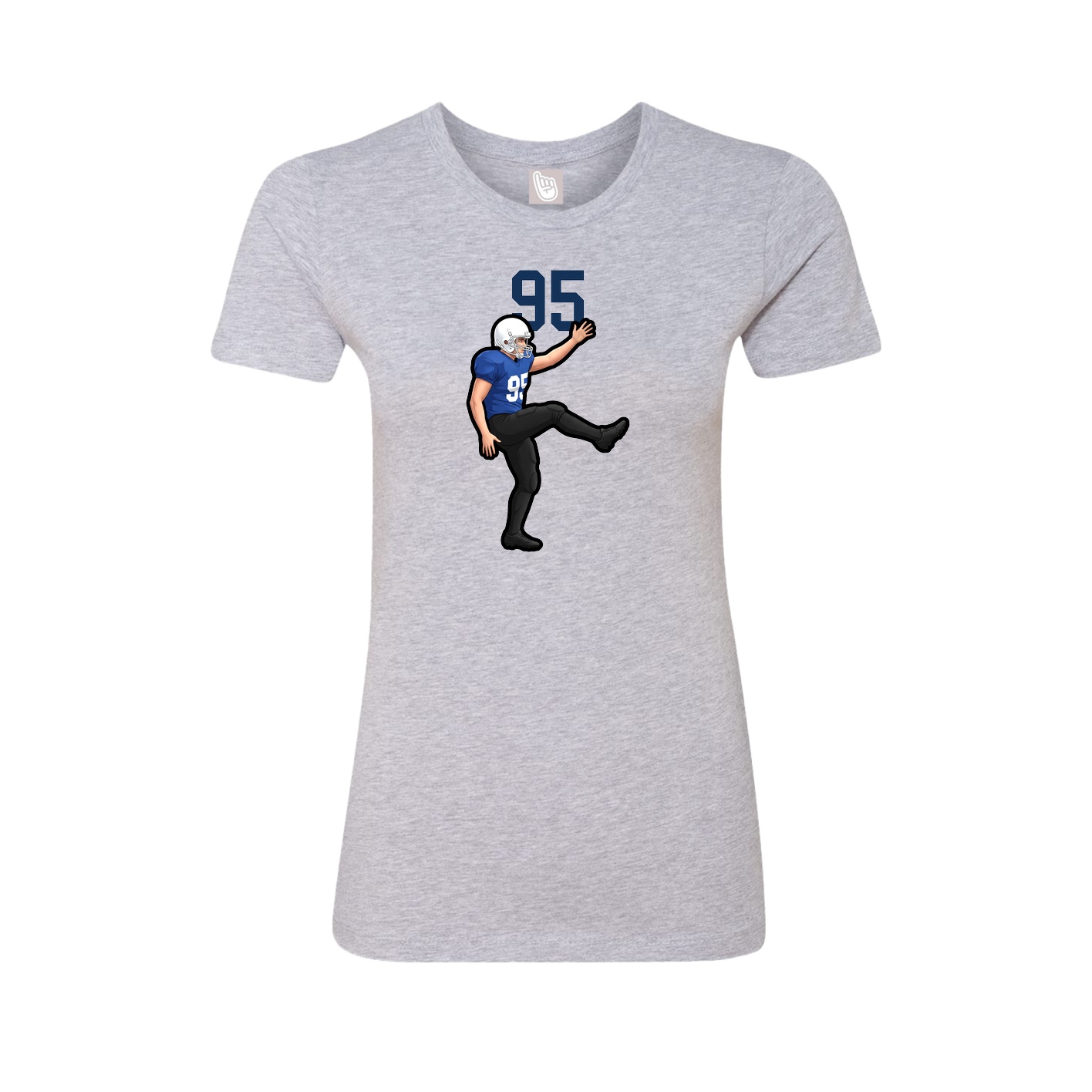 Fitted Women's Tee — Number Top in Grey