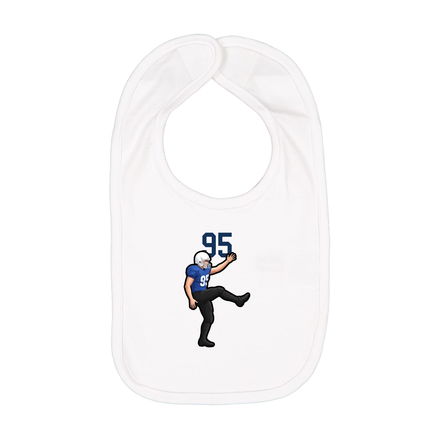Infant Bib — Number Top in White