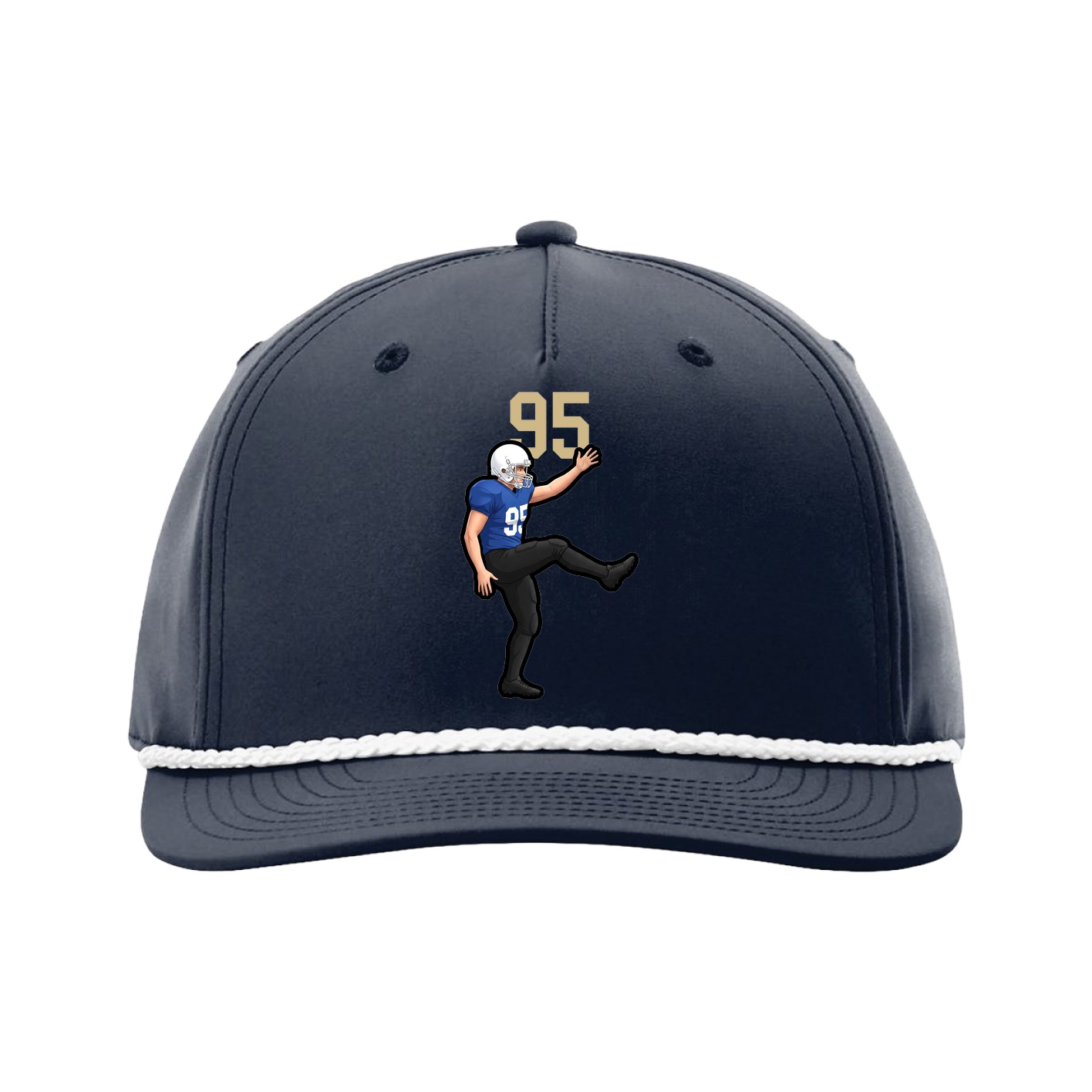 Five-Panel Classic Rope Cap — Number Top in Navy