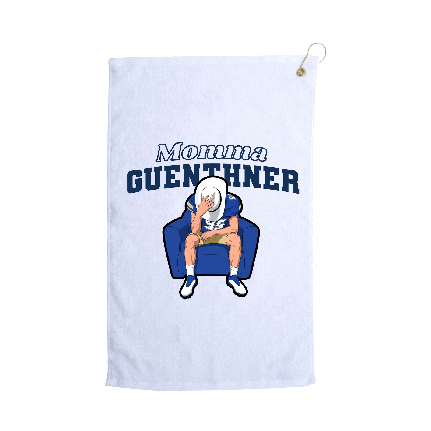 Golf Towel — Mothers Day Block in White