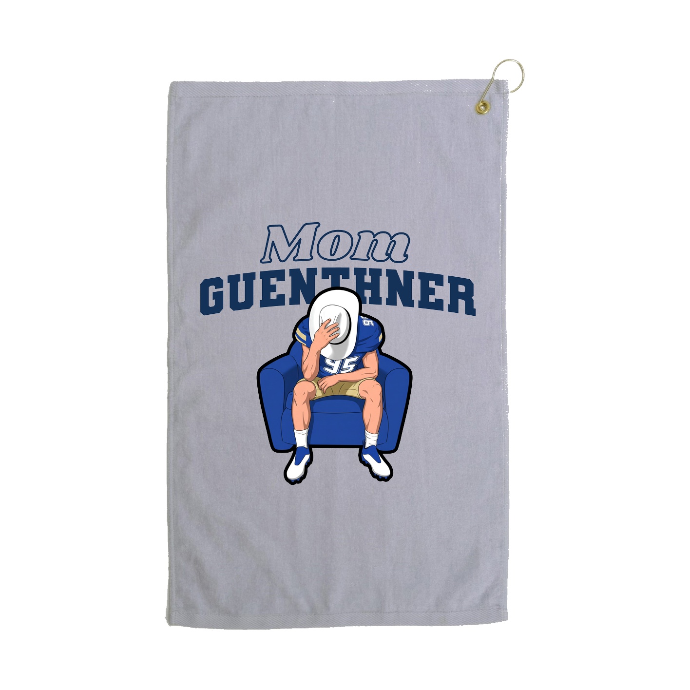Golf Towel — Mothers Day Block in Grey