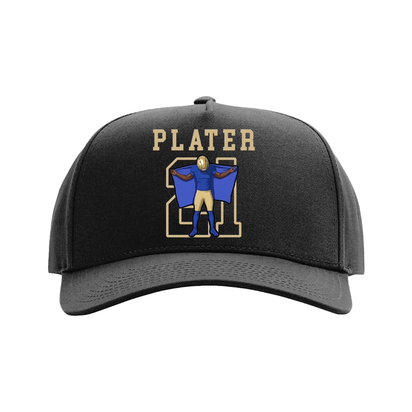 Full Fabric Five-Panel Champ Cap — Shirsey in Black
