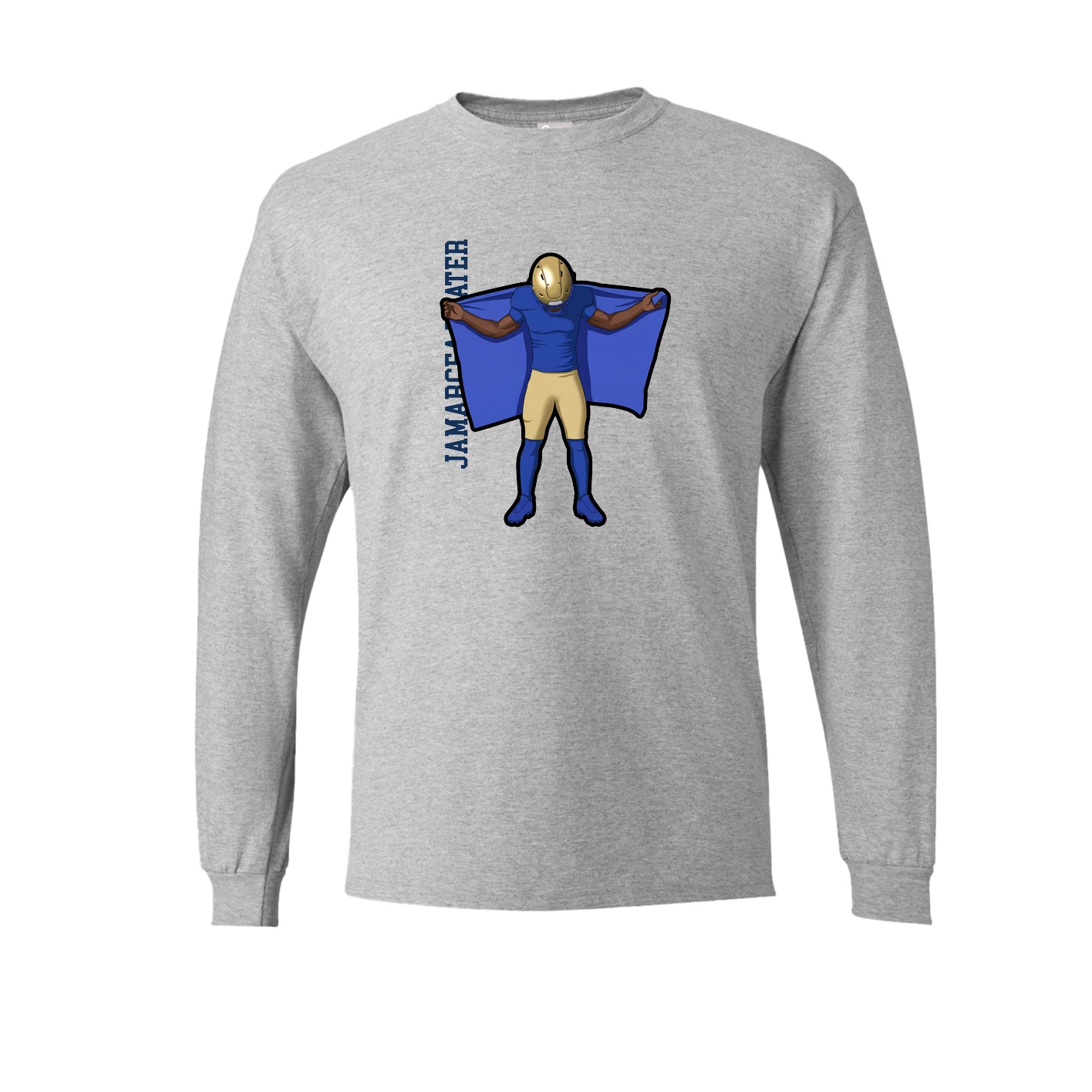 Long Sleeve Tee — Name Vertical in Grey