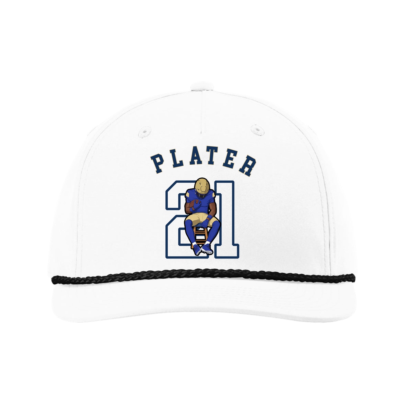 Five-Panel Classic Rope Cap — Shirsey Arch in White