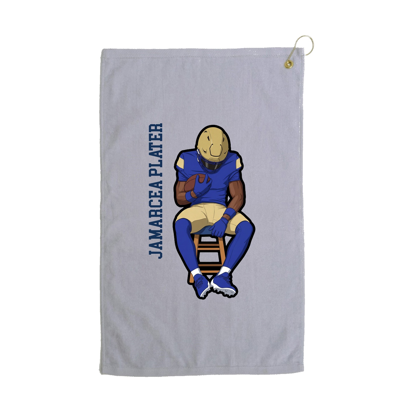 Golf Towel — Name Vertical in Grey