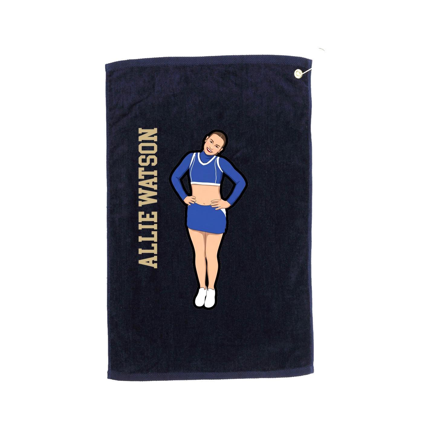 Golf Towel — Name Vertical in Navy