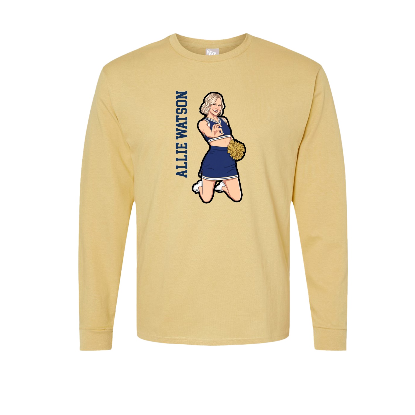 Long Sleeve Tee — Name Vertical in Vegas Gold