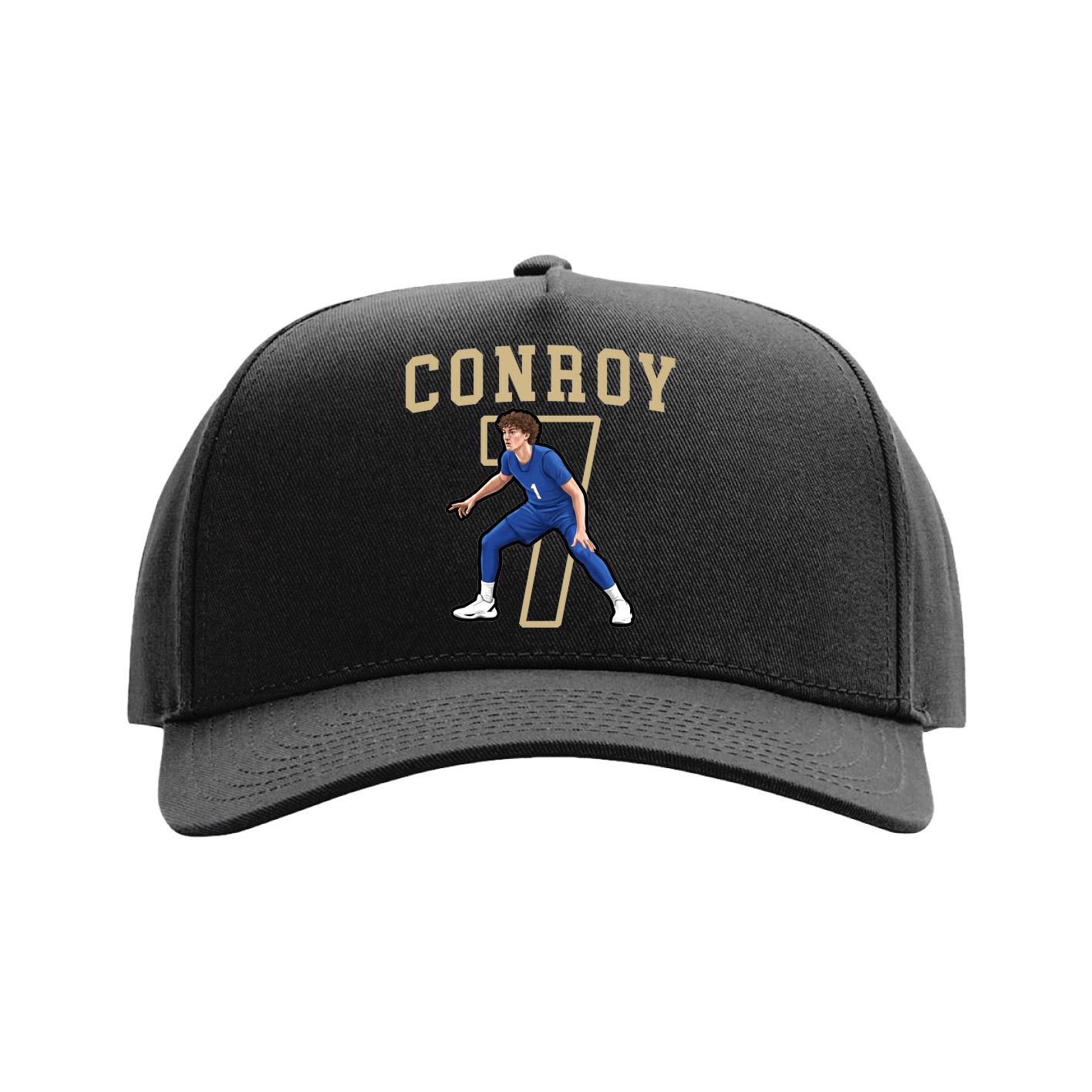 Full Fabric Five-Panel Champ Cap — Shirsey in Black